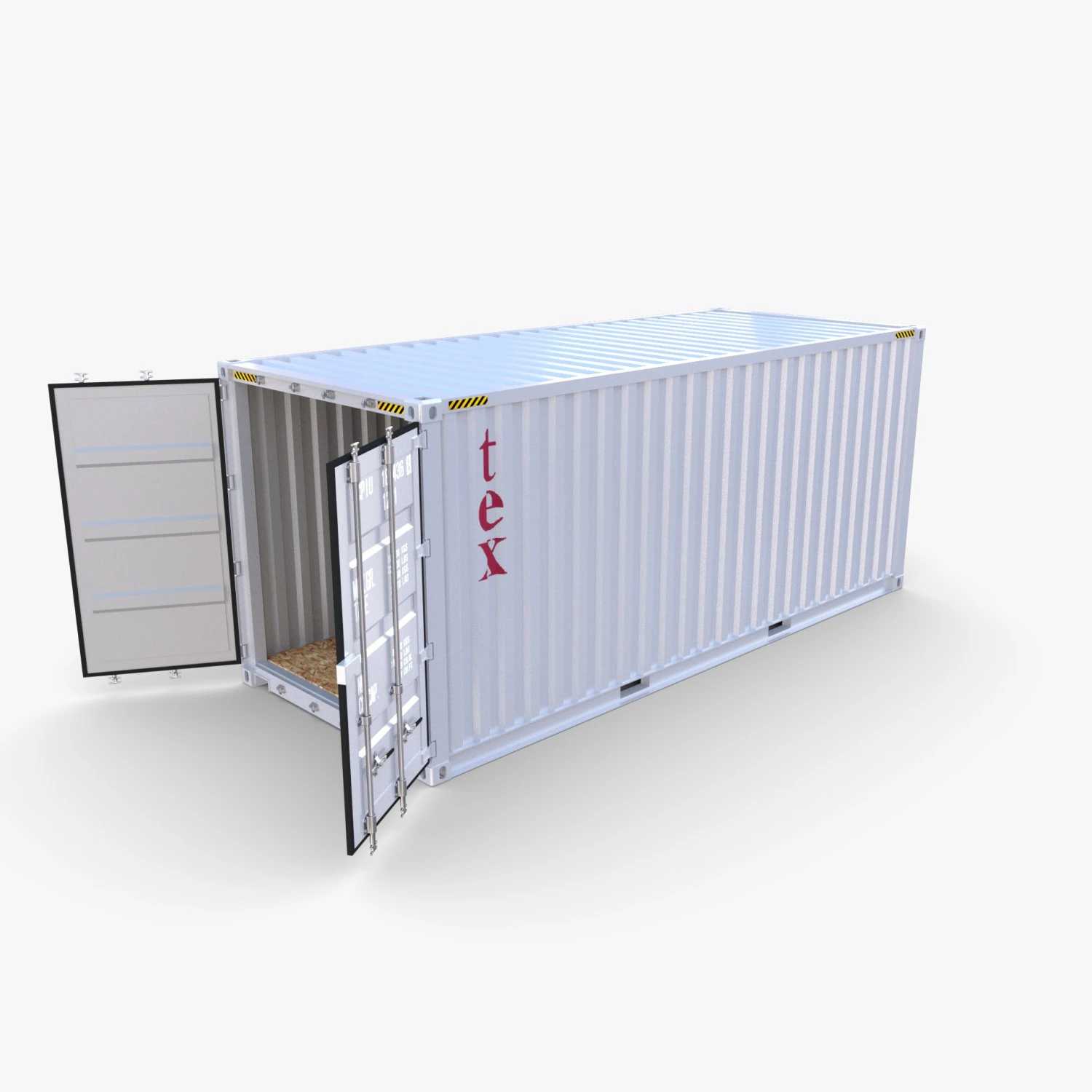 20ft shipping container tex v2 3D Model .c4d .max .obj .3ds .fbx .stl .blend