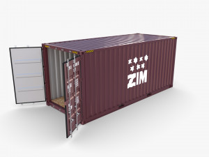 20ft shipping container zim 3D Model