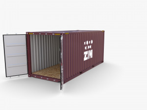 20ft shipping container zim 3D Model
