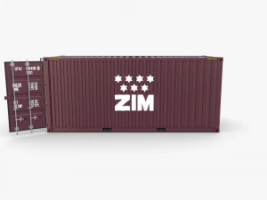20ft shipping container zim 3D Model