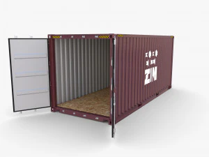 20ft shipping container zim 3D Model