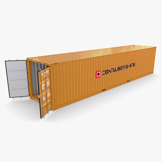 40ft shipping container containerships Model 3D .c4d .max .obj .3ds .fbx .stl .blend 