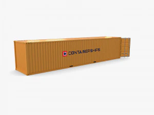 40ft shipping container containerships 3D Model