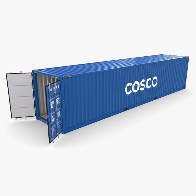 40ft shipping container cosco v1 3D Model .c4d .max .obj .3ds .fbx .stl .blend 
