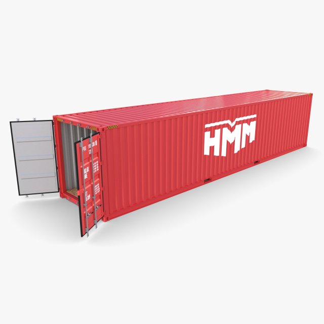 40ft shipping container hmm v2 3D Model .c4d .max .obj .3ds .fbx .stl .blend 