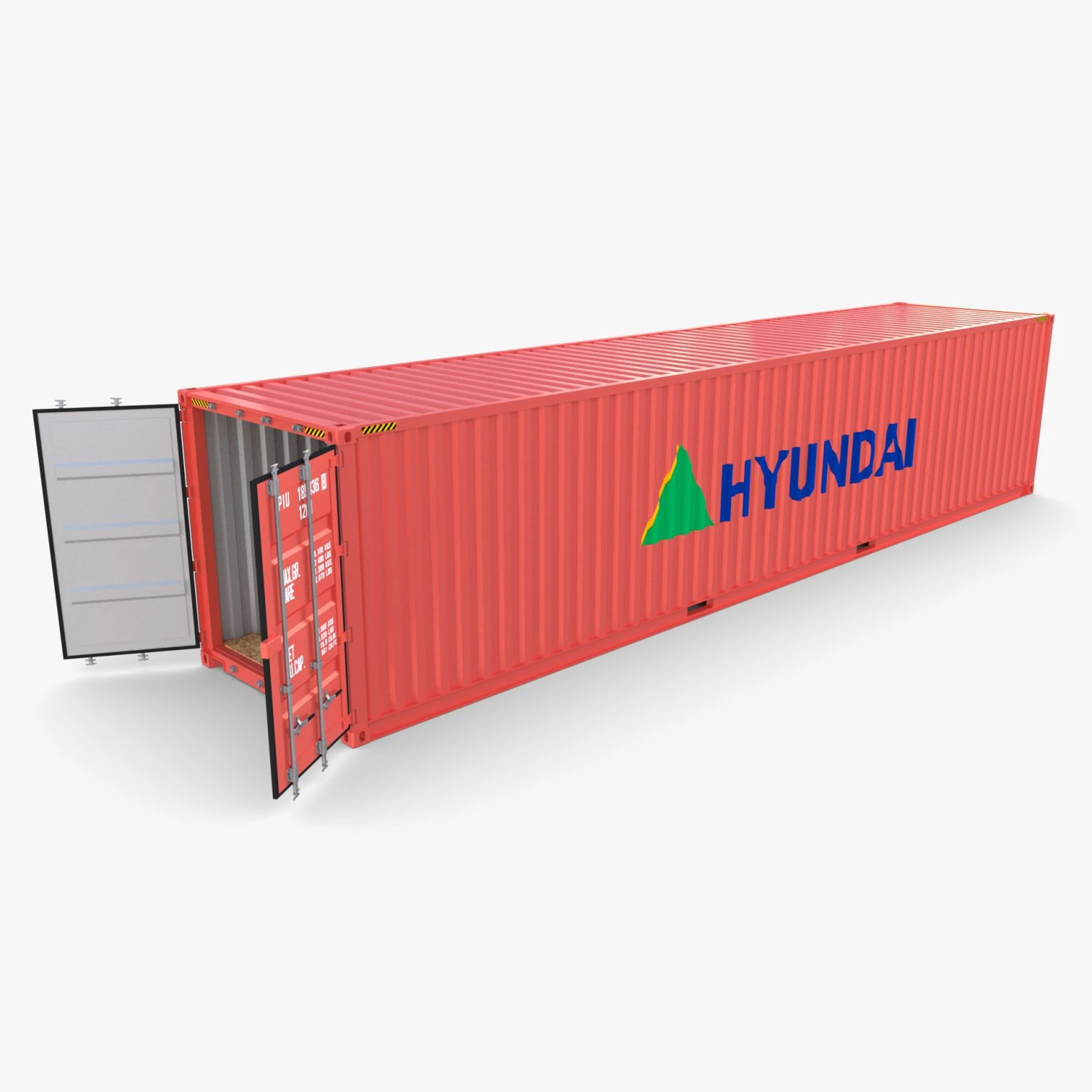 40ft shipping container hyundai 3D Model .c4d .max .obj .3ds .fbx .stl .blend