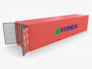 40ft shipping container hyundai 3D Model