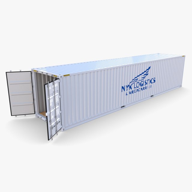 40ft shipping container nyk logistics v2 3D Model .c4d .max .obj .3ds .fbx .stl .blend 
