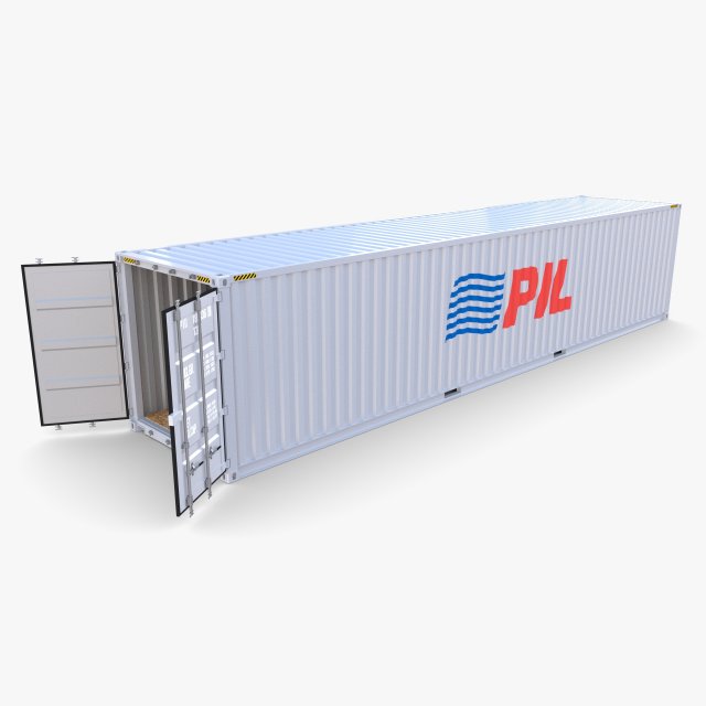 40ft shipping container pil Model 3D .c4d .max .obj .3ds .fbx .stl .blend 