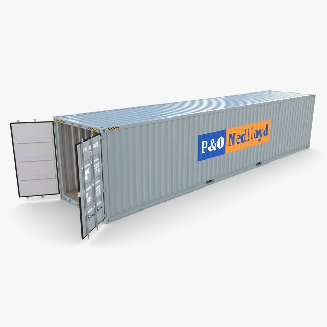 40ft shipping container po nedlloyd v1 3D 모델 .c4d .max .obj .3ds .fbx .stl .blend 