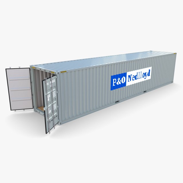40ft shipping container po nedlloyd v2 Modelo 3D .c4d .max .obj .3ds .fbx .stl .blend 