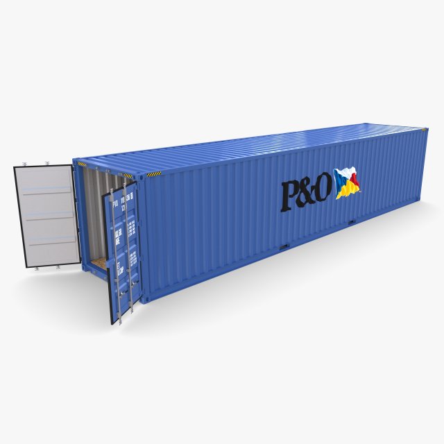 40ft shipping container po v1 Model 3D .c4d .max .obj .3ds .fbx .stl .blend 
