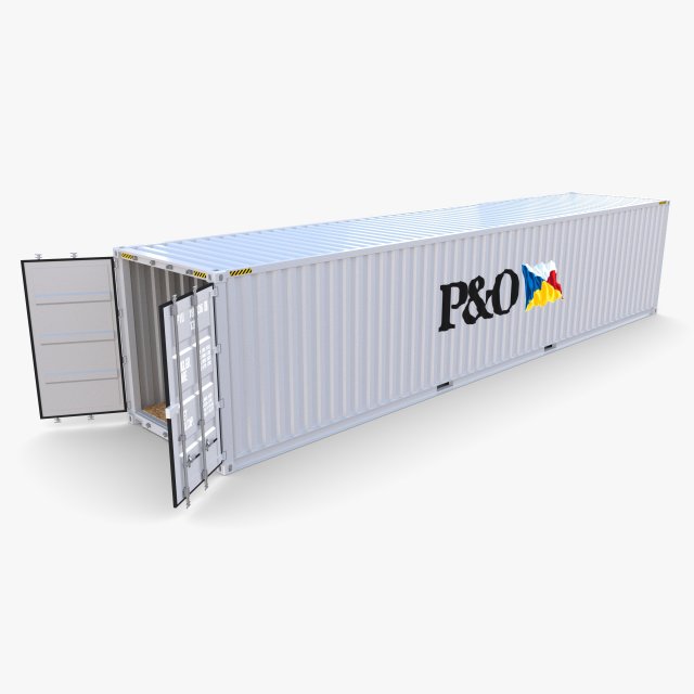 40ft shipping container po v2 3D Model .c4d .max .obj .3ds .fbx .stl .blend 