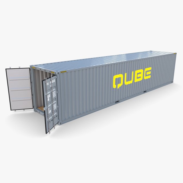 40ft shipping container qube v1 Model 3D .c4d .max .obj .3ds .fbx .stl .blend 