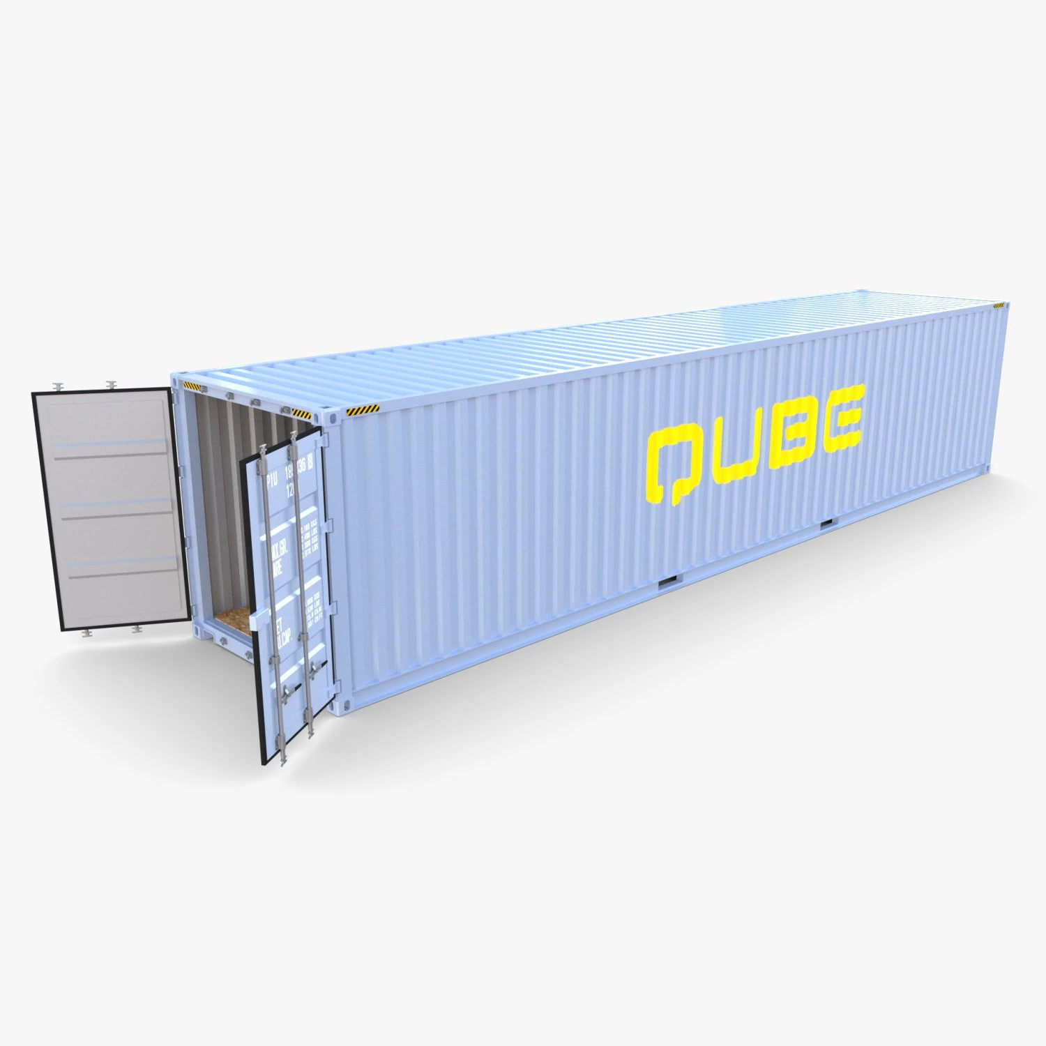 40ft shipping container qube v2 3D Model .c4d .max .obj .3ds .fbx .stl .blend