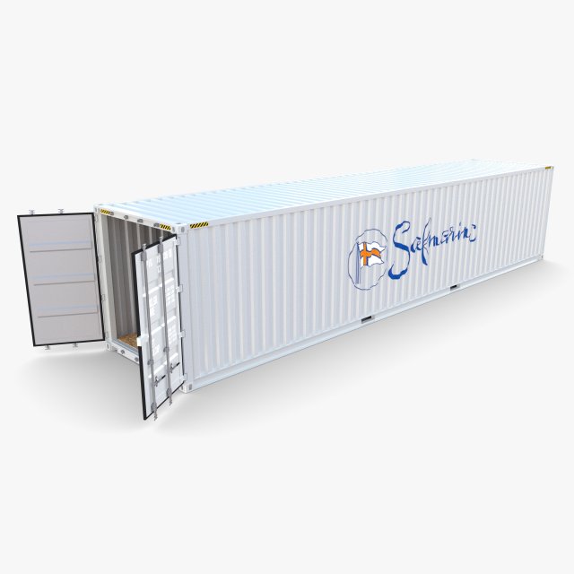 40ft shipping container safmarine v1 3D Model .c4d .max .obj .3ds .fbx .stl .blend 