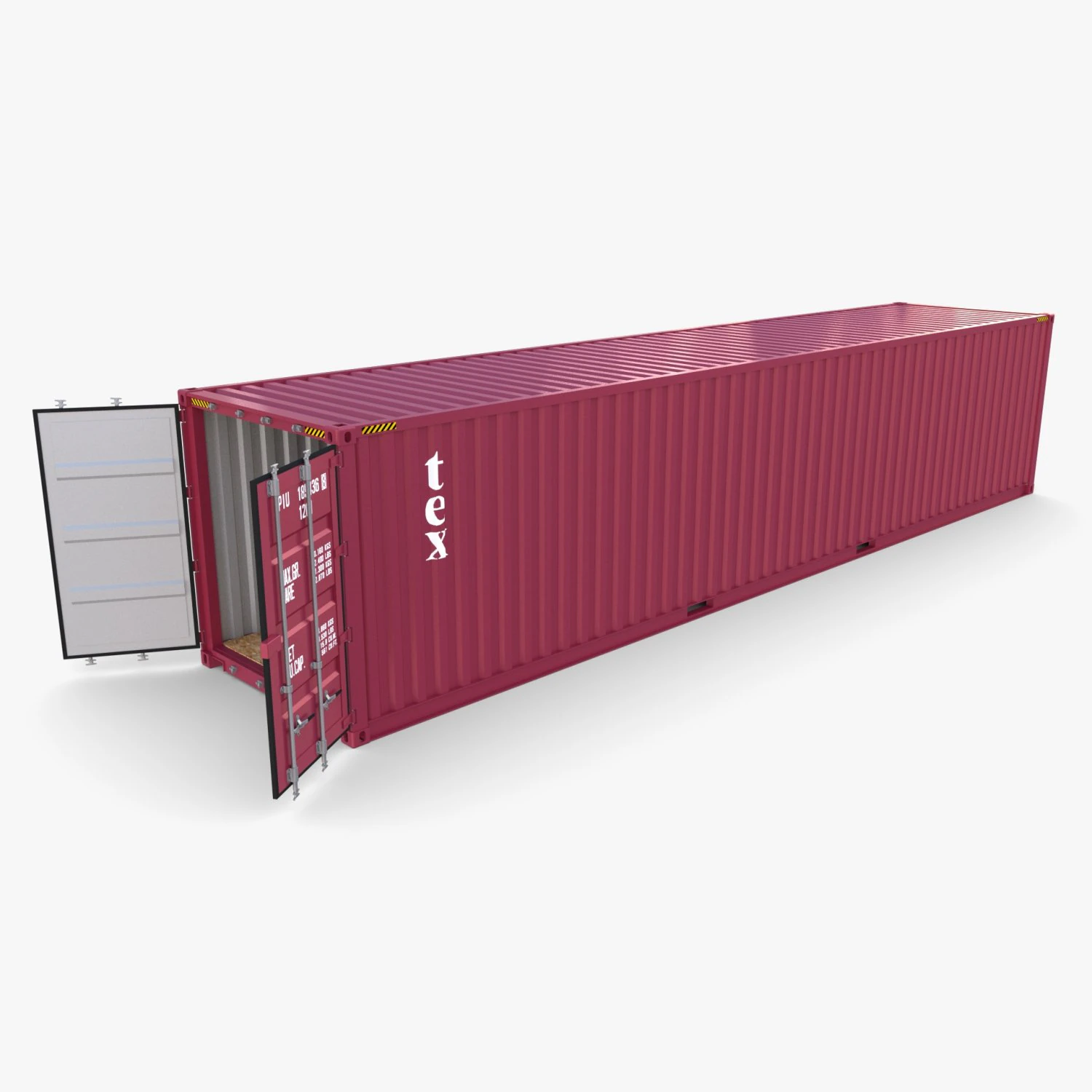 40ft shipping container tex v1 3D Model .c4d .max .obj .3ds .fbx .stl .blend