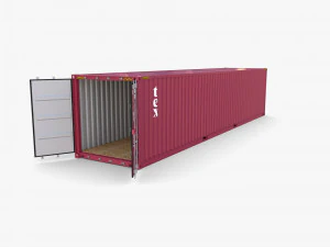 40ft shipping container tex v1 3D Model