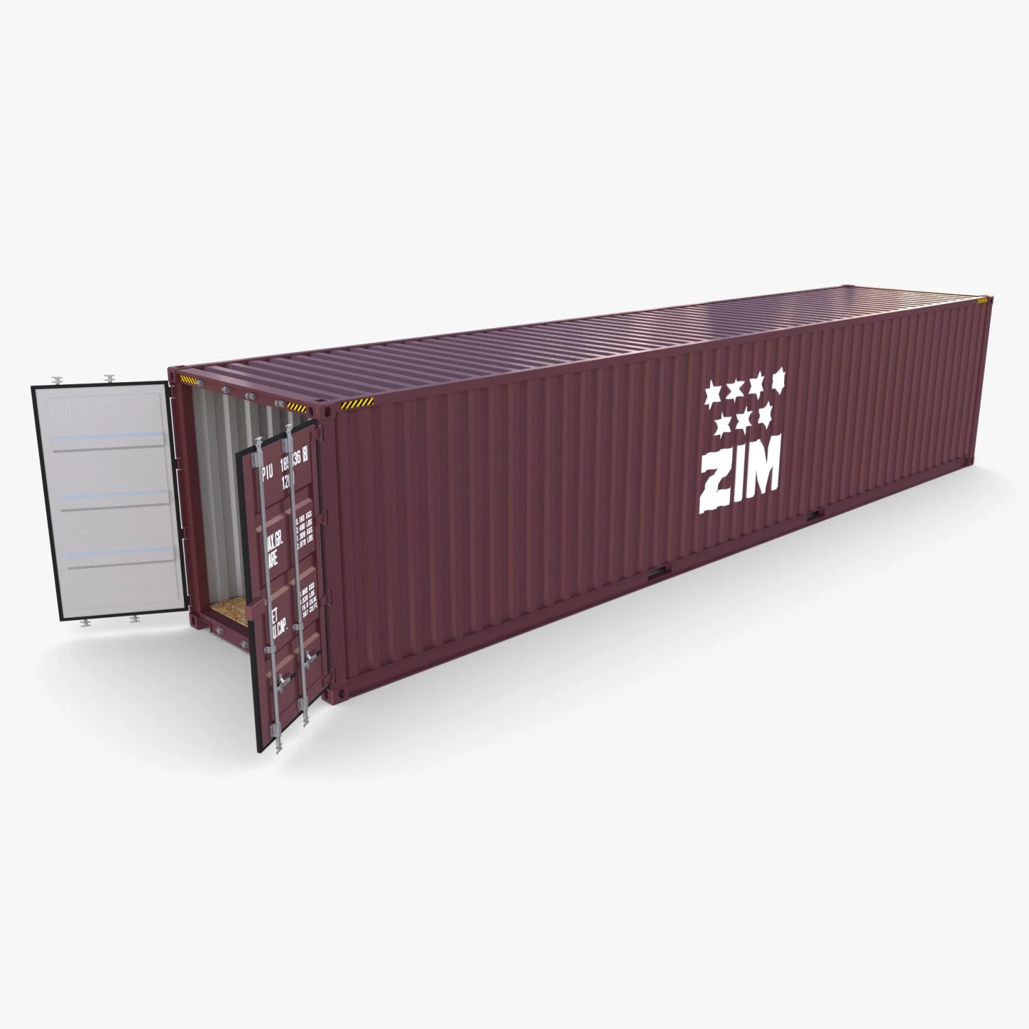 40ft shipping container zim 3D Model .c4d .max .obj .3ds .fbx .stl .blend