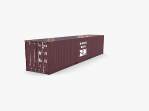 40ft shipping container zim 3D 模型