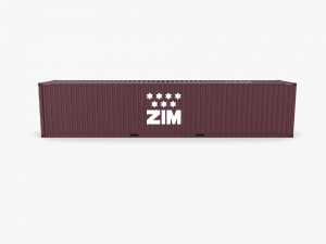 40ft shipping container zim 3D 模型