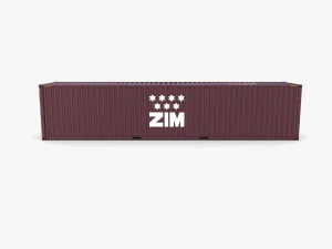 40ft shipping container zim 3D Model