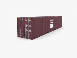 40ft shipping container zim 3D 模型
