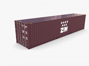 40ft shipping container zim 3D 模型