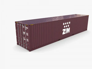 40ft shipping container zim 3D Model