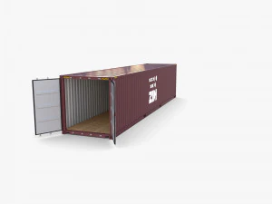 40ft shipping container zim 3D Model