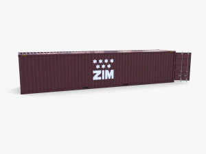 40ft shipping container zim 3D Model