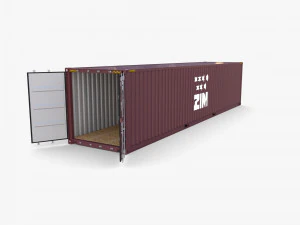 40ft shipping container zim 3D Model