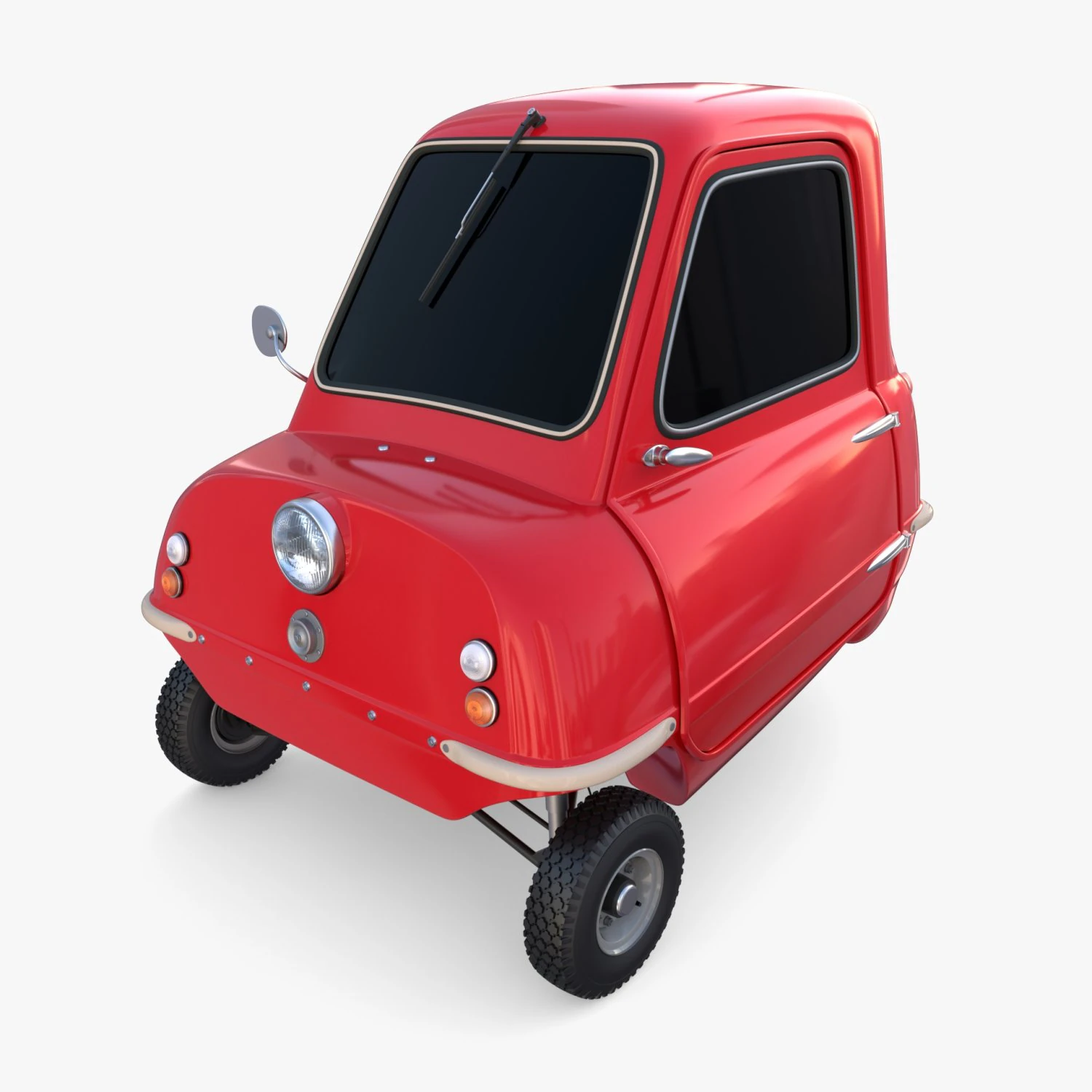 peel p50 red with chassis 3D Model .c4d .max .obj .3ds .fbx .stl .blend 