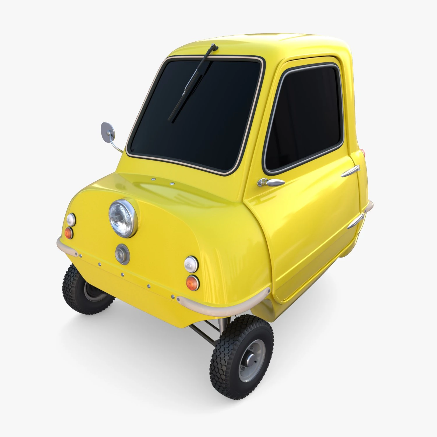 peel p50 yellow with chassis 3D Model .c4d .max .obj .3ds .fbx .stl .blend