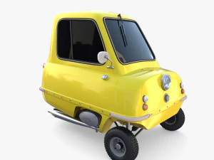 peel p50 yellow with chassis 3D Model