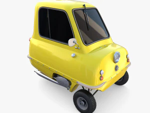 peel p50 yellow with chassis 3D Model