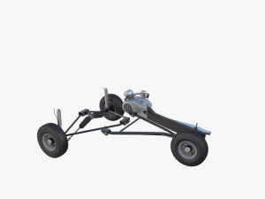 peel p50 yellow with chassis 3D Model