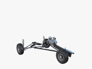 peel p50 blue with interior and chassis 3D Model