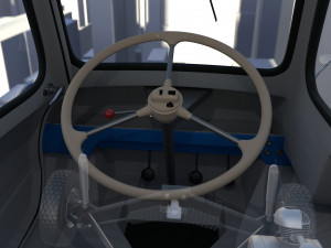 peel p50 blue with interior and chassis 3D Model