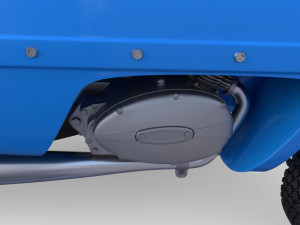 peel p50 blue with interior and chassis 3D Model