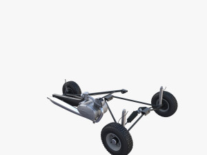 peel p50 blue with interior and chassis 3D Model