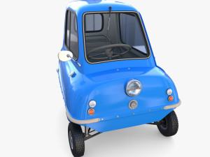 peel p50 blue with interior and chassis 3D Model
