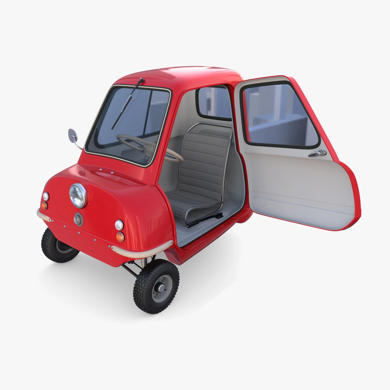 peel p50 blue with interior and chassis 3D Model .c4d .max .obj .3ds .fbx .stl .blend 