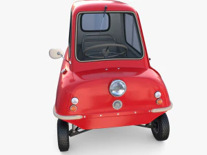 peel p50 blue with interior and chassis 3D Model