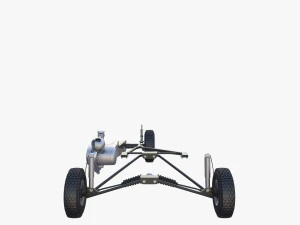 peel p50 blue with interior and chassis 3D Model