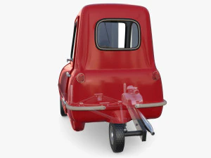 peel p50 blue with interior and chassis 3D Model