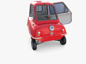 peel p50 blue with interior and chassis 3D Model