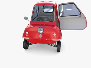 peel p50 blue with interior and chassis 3D Model