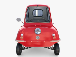 peel p50 blue with interior and chassis 3D Model