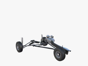 peel p50 blue with interior and chassis 3D Model